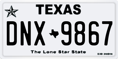 TX license plate DNX9867