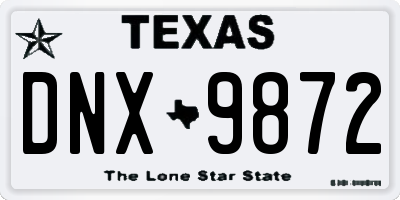 TX license plate DNX9872