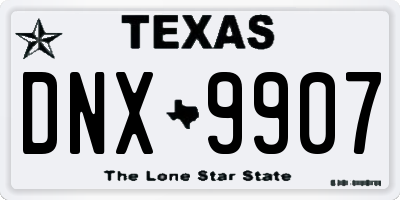 TX license plate DNX9907