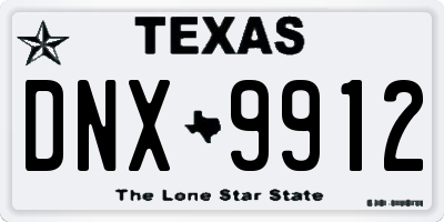 TX license plate DNX9912