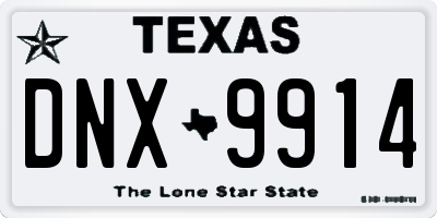 TX license plate DNX9914
