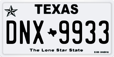 TX license plate DNX9933