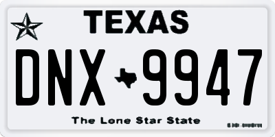 TX license plate DNX9947