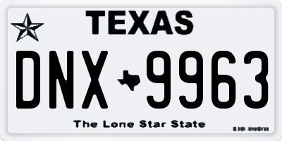 TX license plate DNX9963