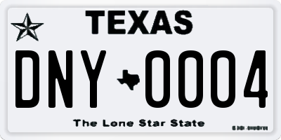 TX license plate DNY0004