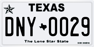 TX license plate DNY0029