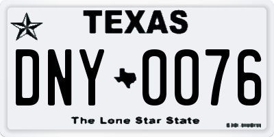 TX license plate DNY0076