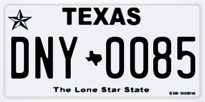 TX license plate DNY0085