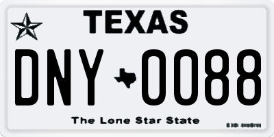 TX license plate DNY0088
