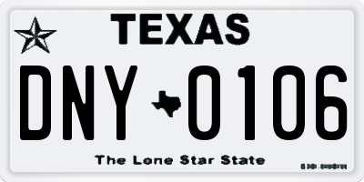 TX license plate DNY0106