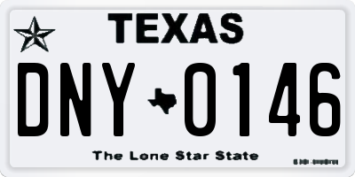 TX license plate DNY0146