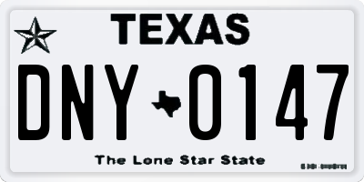 TX license plate DNY0147