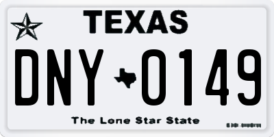 TX license plate DNY0149