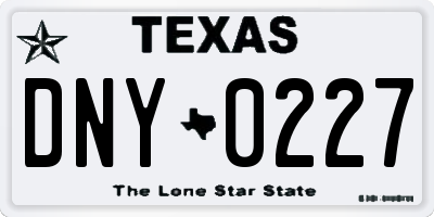 TX license plate DNY0227