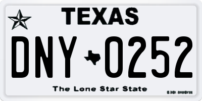 TX license plate DNY0252