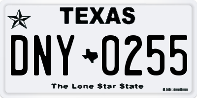 TX license plate DNY0255