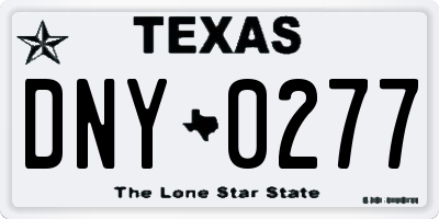TX license plate DNY0277