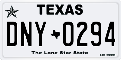 TX license plate DNY0294