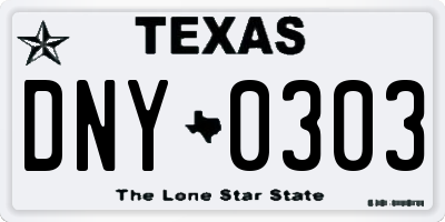 TX license plate DNY0303