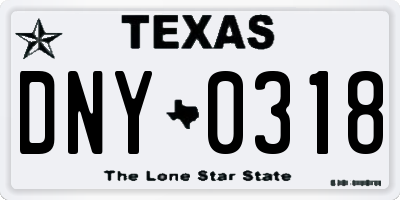 TX license plate DNY0318