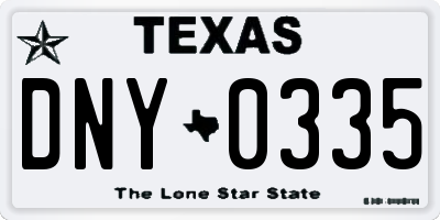 TX license plate DNY0335