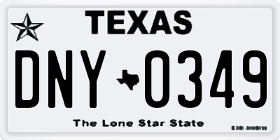TX license plate DNY0349