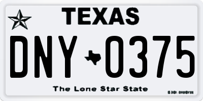 TX license plate DNY0375