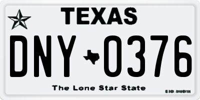 TX license plate DNY0376
