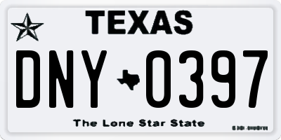 TX license plate DNY0397