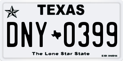 TX license plate DNY0399
