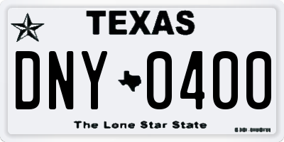 TX license plate DNY0400