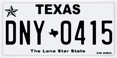 TX license plate DNY0415