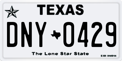 TX license plate DNY0429