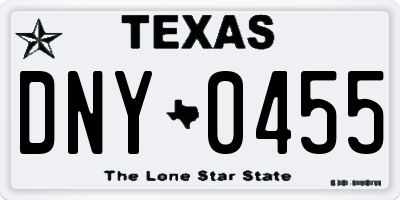 TX license plate DNY0455