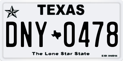 TX license plate DNY0478
