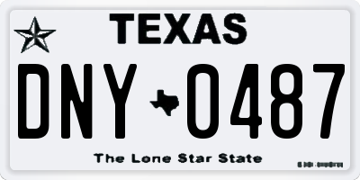 TX license plate DNY0487