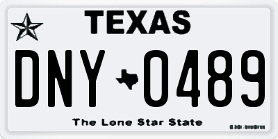 TX license plate DNY0489