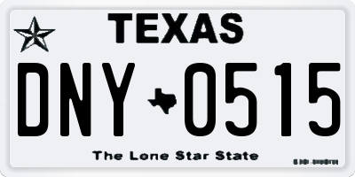TX license plate DNY0515