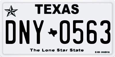 TX license plate DNY0563