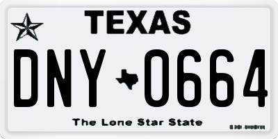 TX license plate DNY0664