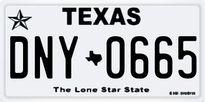 TX license plate DNY0665