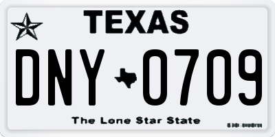 TX license plate DNY0709