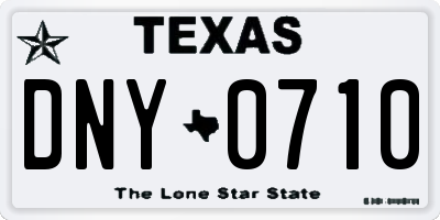 TX license plate DNY0710