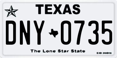 TX license plate DNY0735