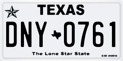 TX license plate DNY0761