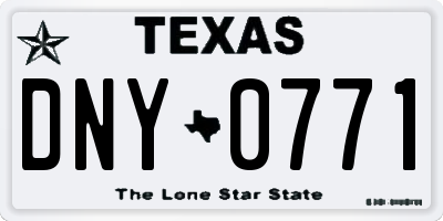 TX license plate DNY0771