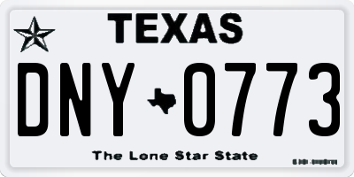 TX license plate DNY0773