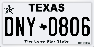 TX license plate DNY0806