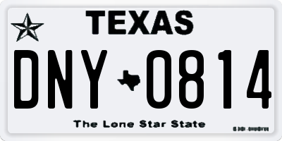 TX license plate DNY0814