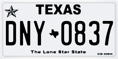 TX license plate DNY0837